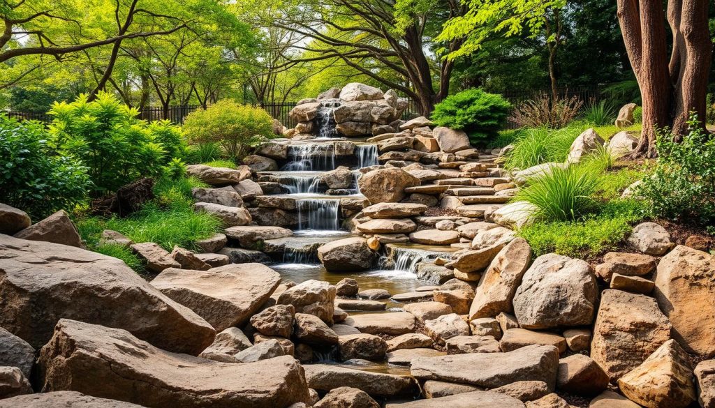 Natursteine für Wasserfallgestaltung