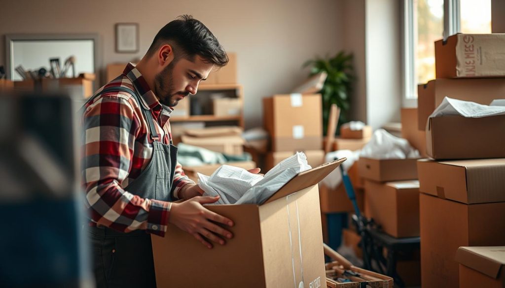 Umzugshelfer München beim Verpacken von Umzugsgut