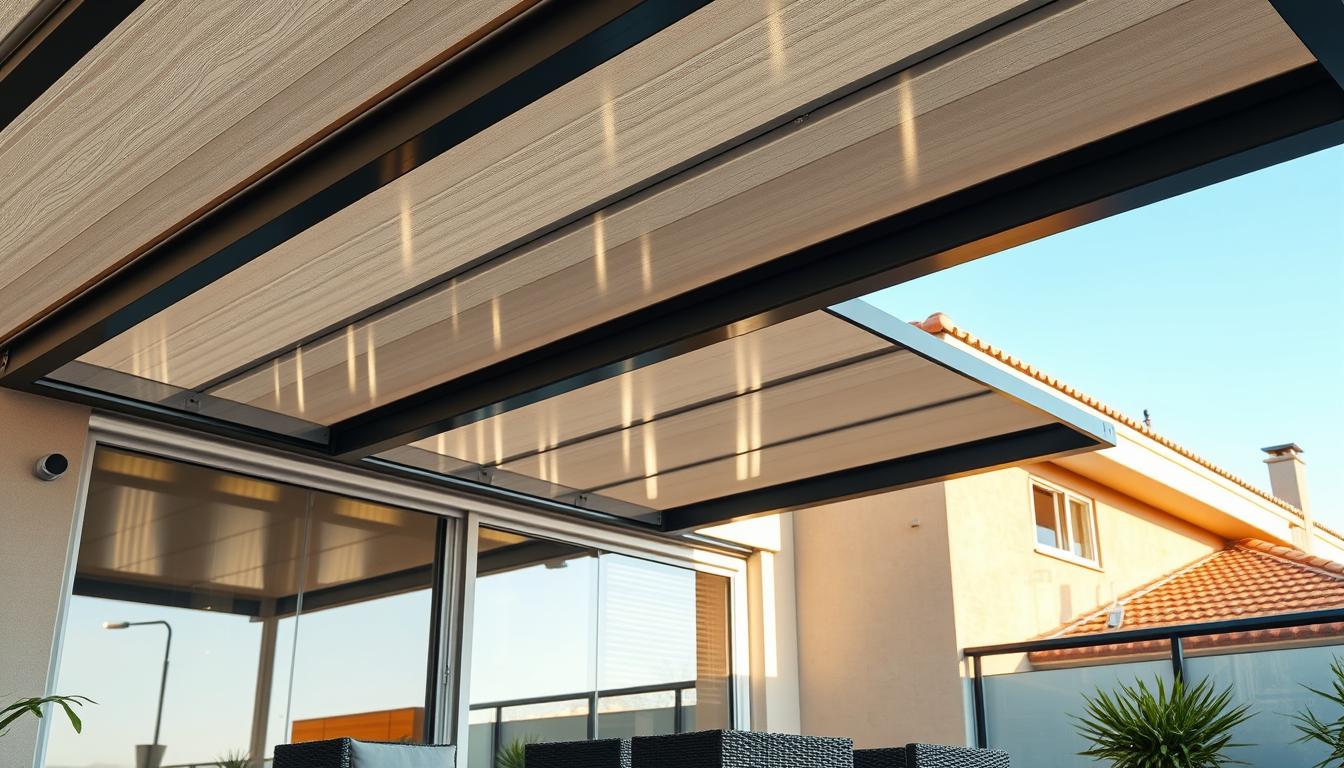 flexible Terrassenüberdachung mit Schiebedach
